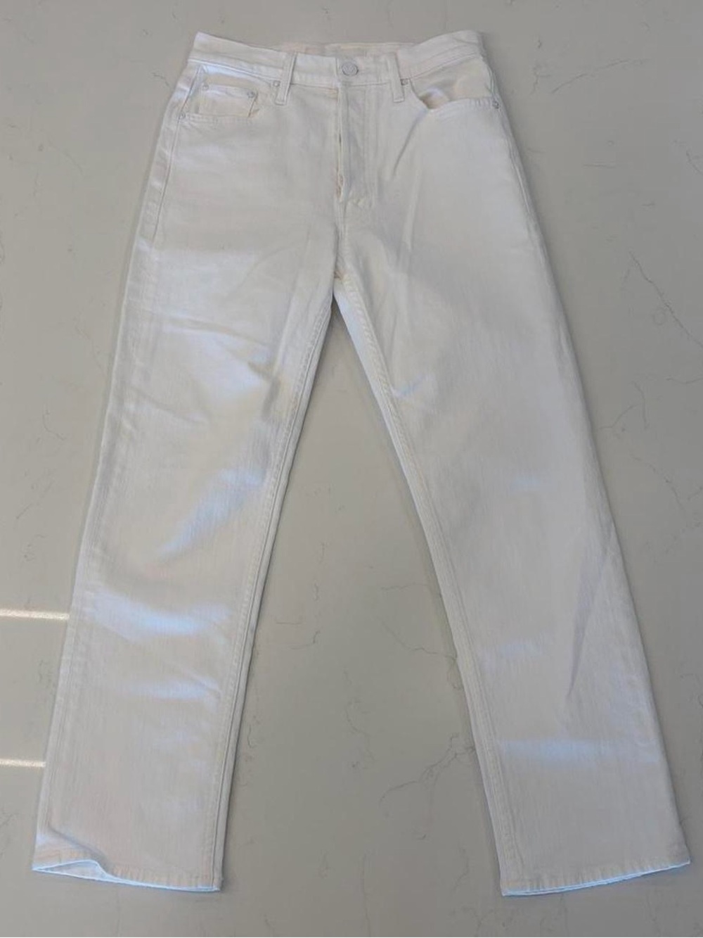 MOTHER Women’s White Straight Jeans